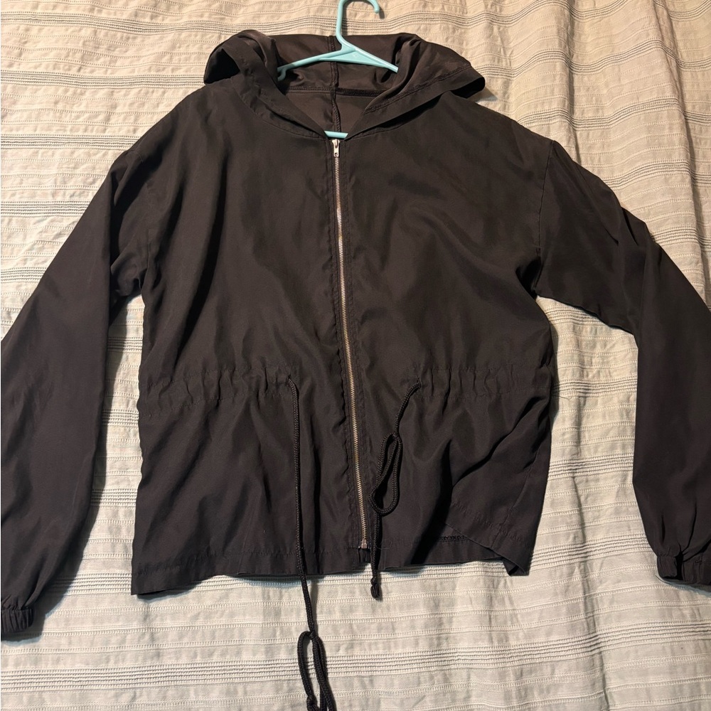 Shein Black Hooded Utility Jacket